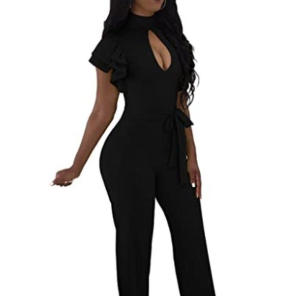 Women's Straight Long Pants Jumpsuits - Picture 1 of 9
